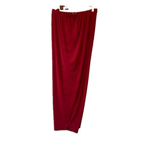 Carolyn Strauss Collection Holiday Festival Dressy Red Flowy Stretchy Pants 3X